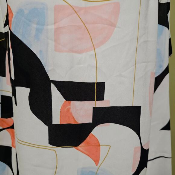 Worthington Abstract Geometric Sleeveless Blouse Size XL Art Deco Office - Picture 2 of 6